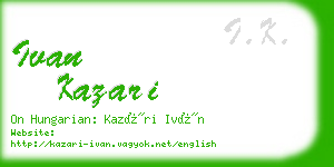 ivan kazari business card